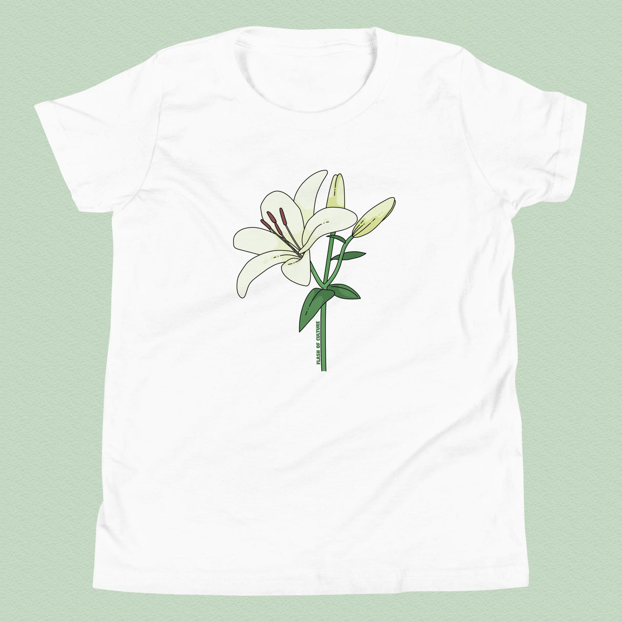 Italian Lily Flower T-Shirt Kids Youth Size 6+ years