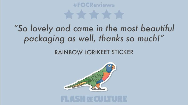 Blog-Australian rainbow lorikeet sticker-Flash of Culture