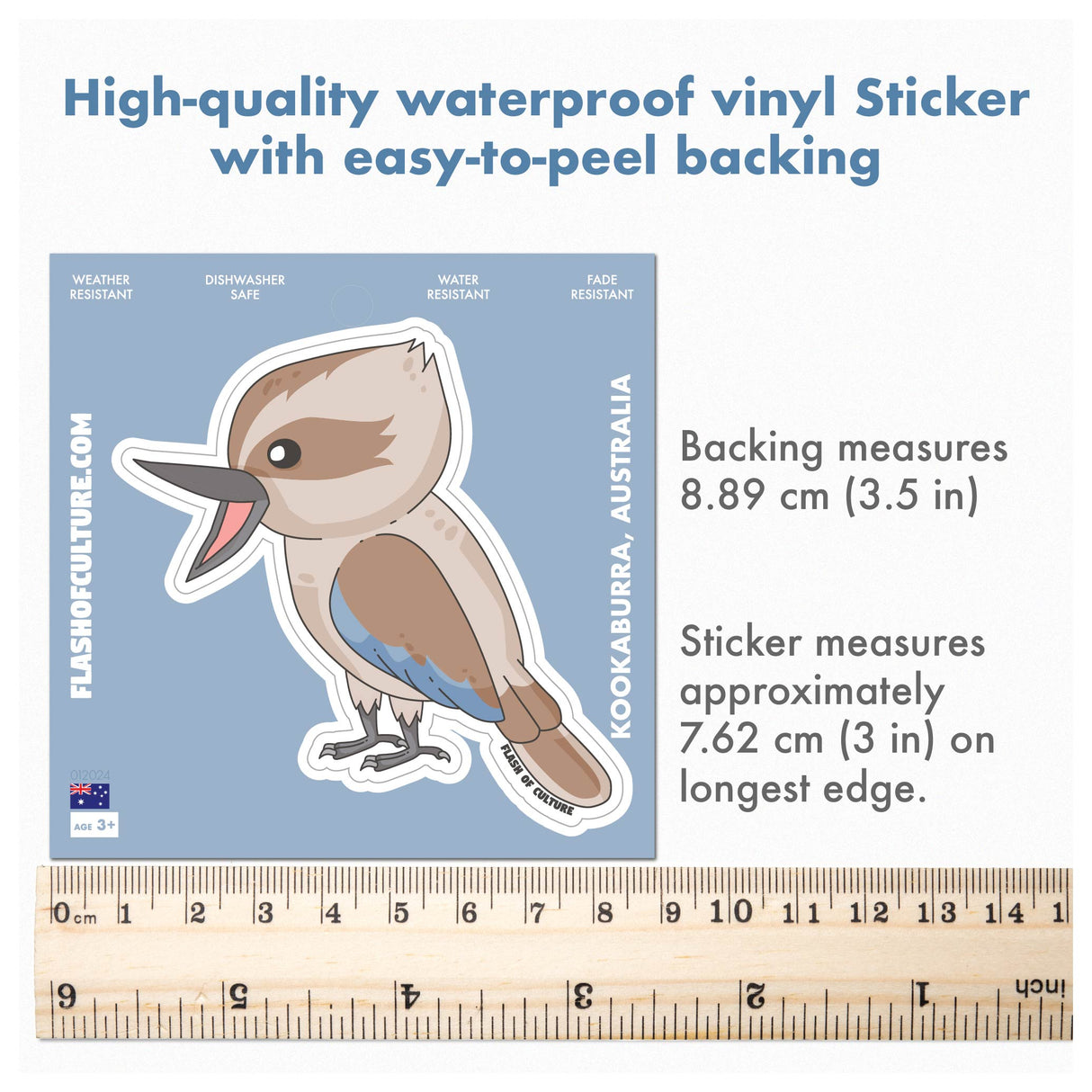 Kookaburra Sticker, Australian native bird stickers