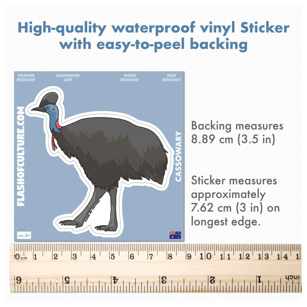 Cassowary Sticker, Australian bird stickers