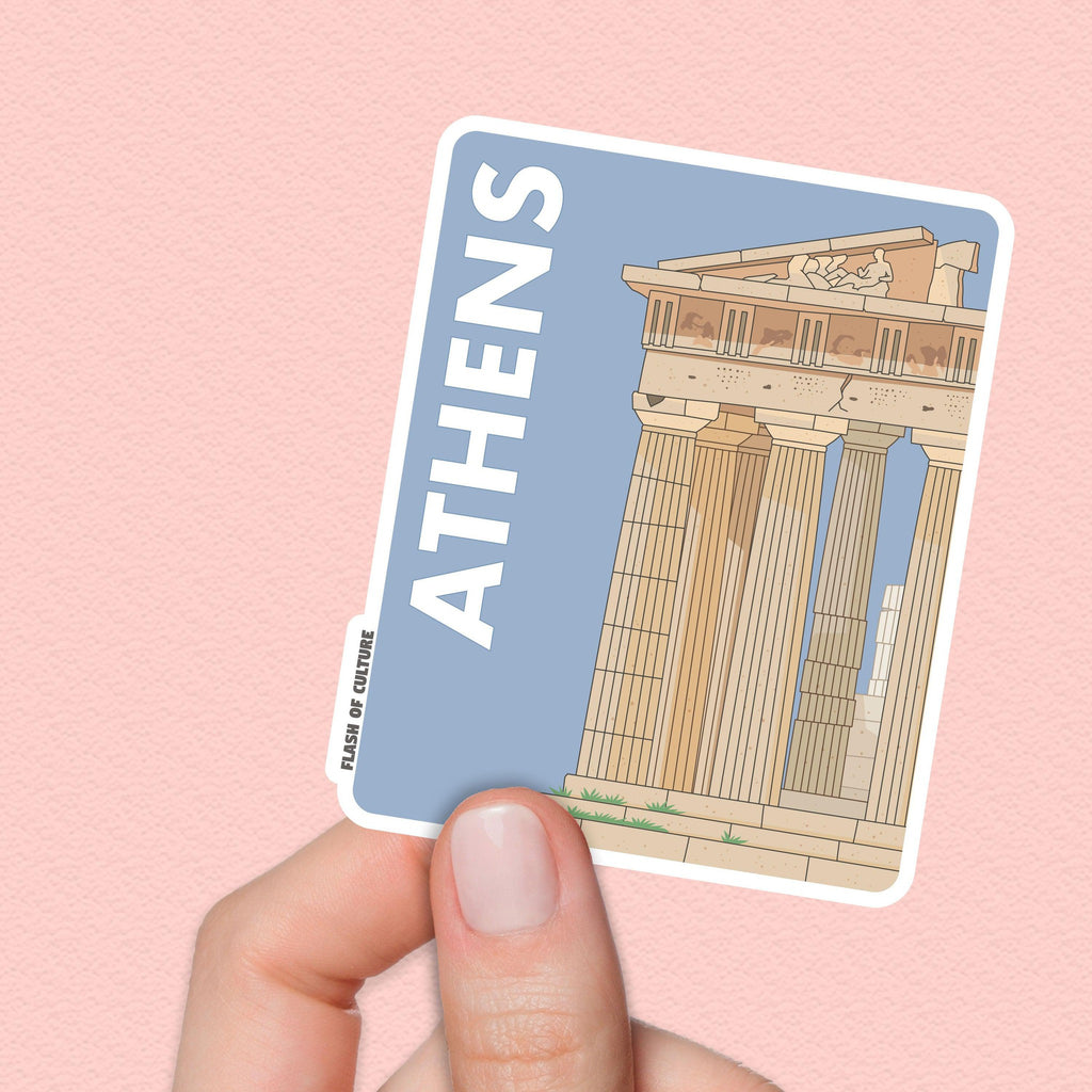  A high-quality, detailed sticker of Athens, Greece. It includes the famous Parthenon. A perfect little Greek-themed gift. 