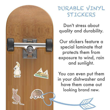 Australian Echidna Illustration Vinyl Sticker, Travel Gifts