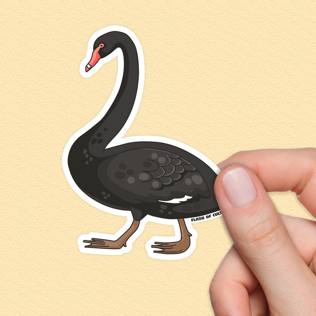 Black Swan Sticker, Native Australian Bird Stickers