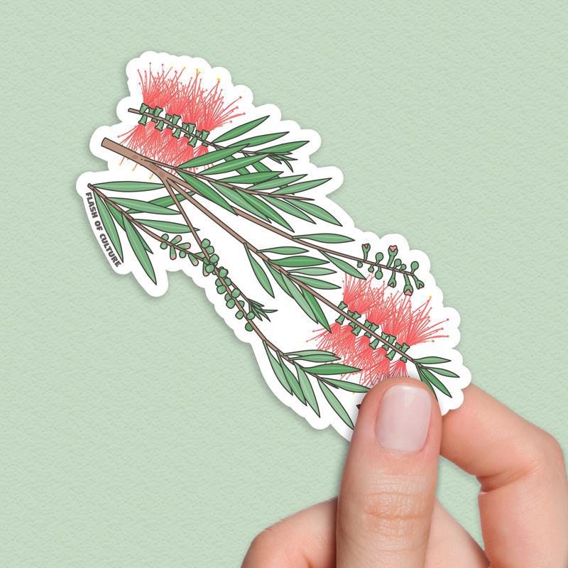 Bottlebrush Sticker, Australian flowers stickers