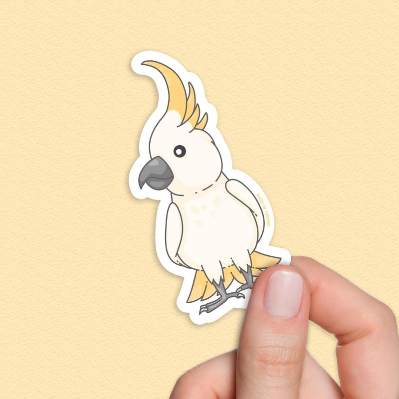 Cockatoo sticker, Australian bird stickers
