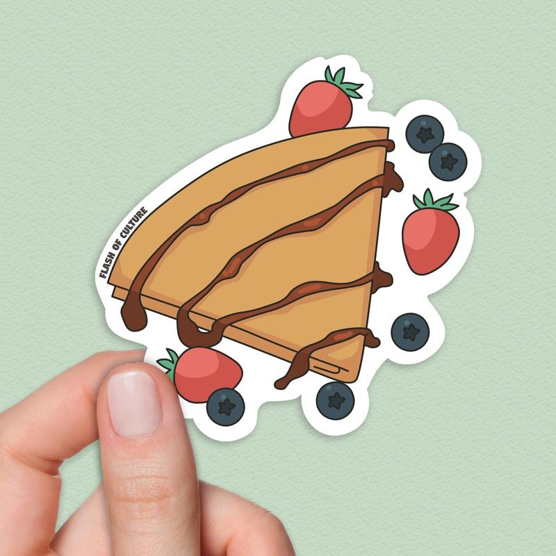 Crepes Sticker, French crepes stickers, French food stickers, Pancakes stickers