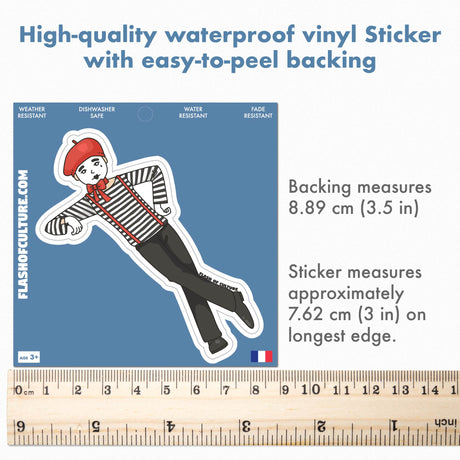 French Mime sticker, mime performer sticker