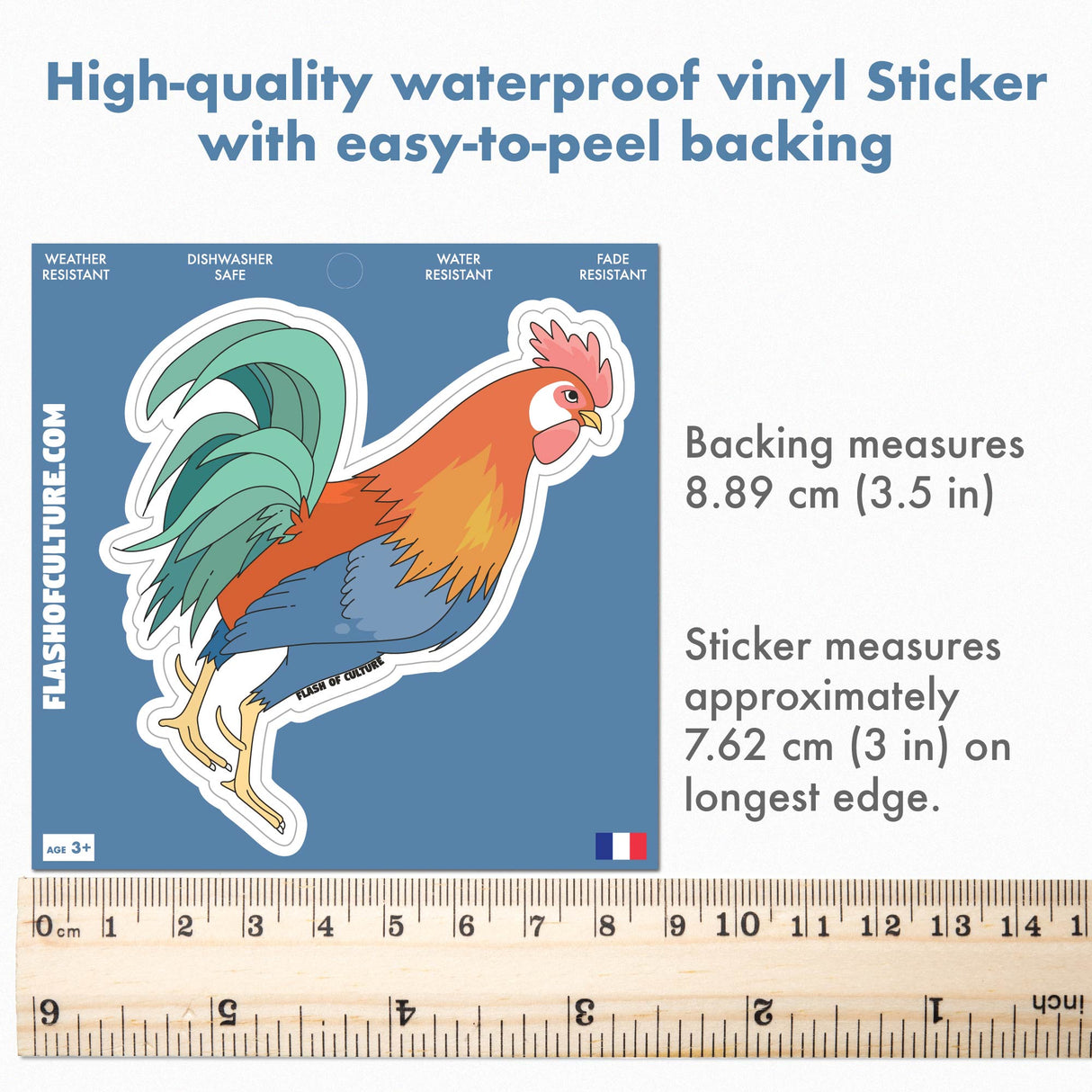 Rooster sticker, Gallic rooster sticker, Le Coq sticker