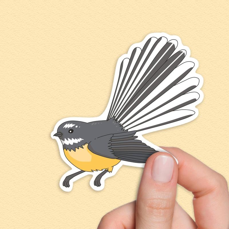 Fantail Bird sticker, New Zealand Stickers