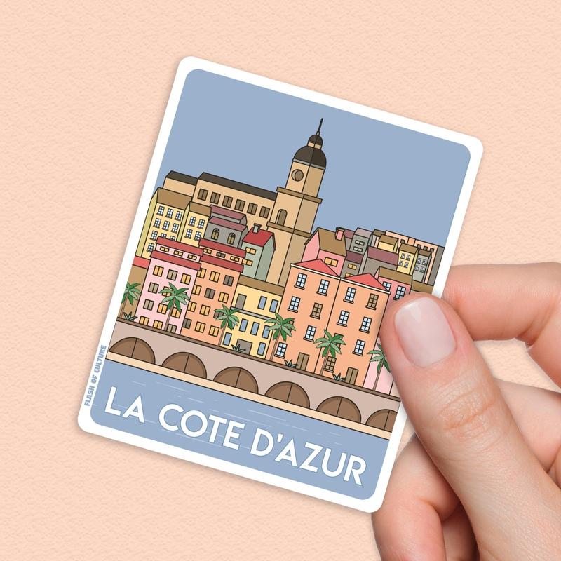 French Riviera Travel Sticker, French stickers