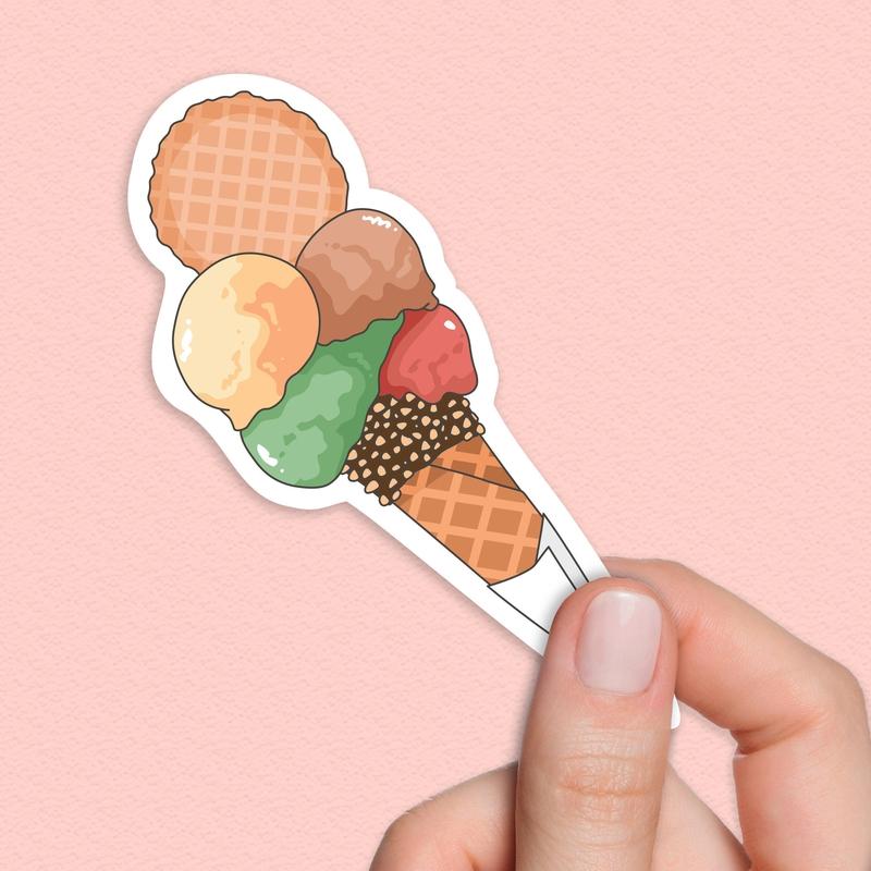 Gelato Stickers, Ice-cream stickers, Italian stickers, Food stickers