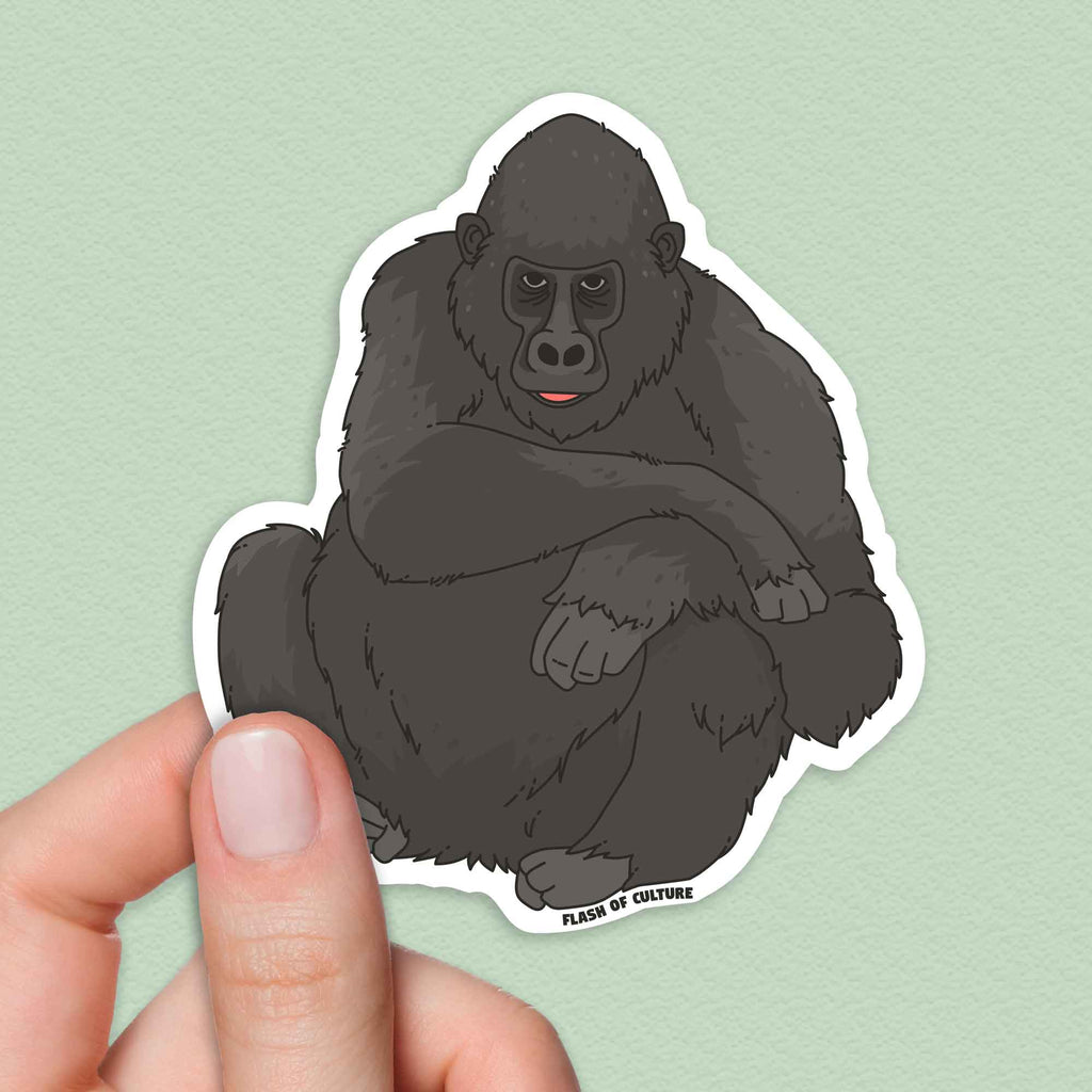Gorilla sticker, Endangered animals sticker