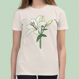 Italian Lily Flower T-Shirt Kids Youth Size 6+ years