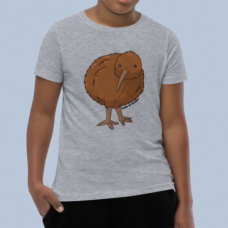 Kids' Kiwi Bird T-Shirt, New Zealand Wildlife Tee, Soft Cotton Kids Shirt