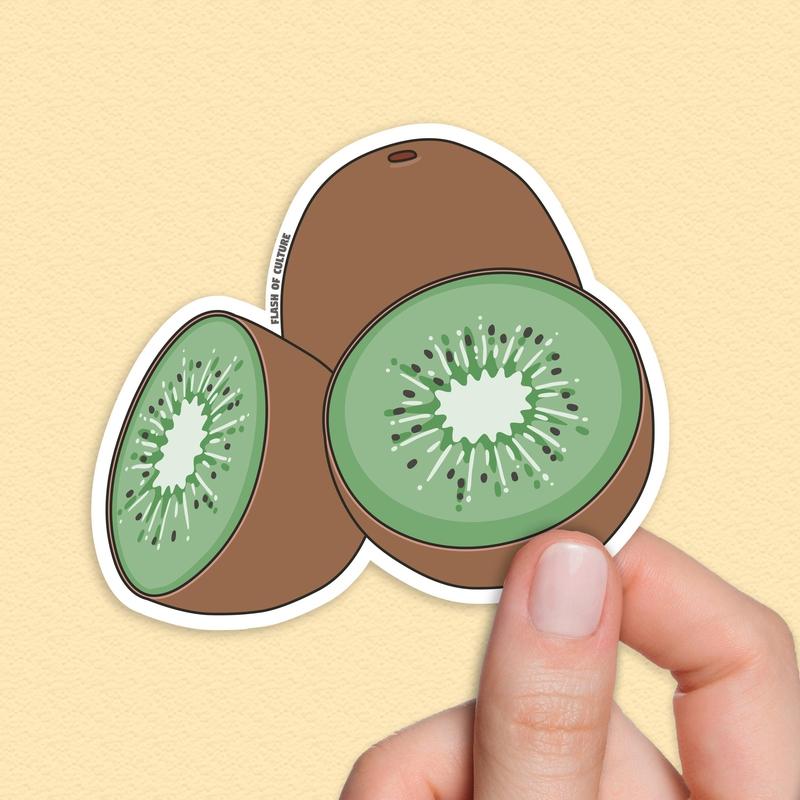 Kiwi fruit sticker, Kiwi Stickers, New Zealand Kiwi Sticker, Kiwifruit