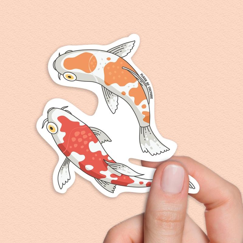 Koi Fish Sticker, Japanese Carp, Koi Stickers, Fish Sticker