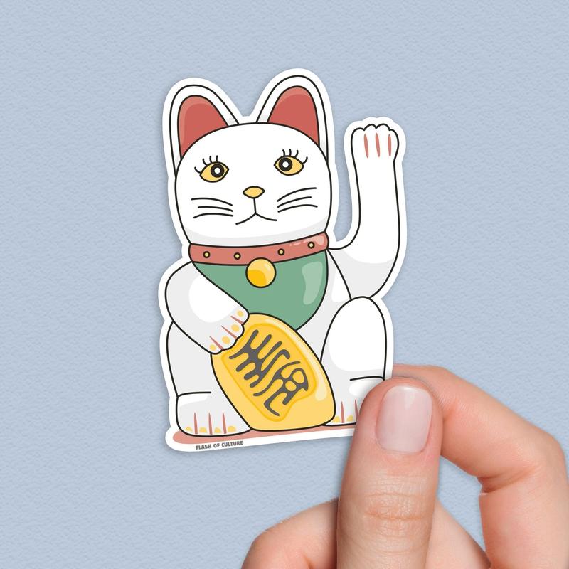 Maneki-neko sticker - Japanese stickers