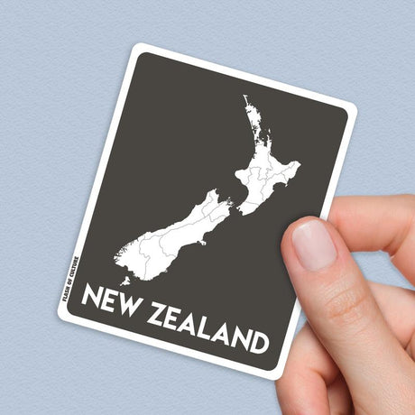 Map of New Zealand Sticker, Kiwiana Stickers