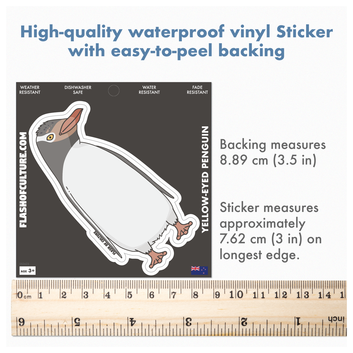 Yellow-eyed Penguin sticker, New Zealand Stickers