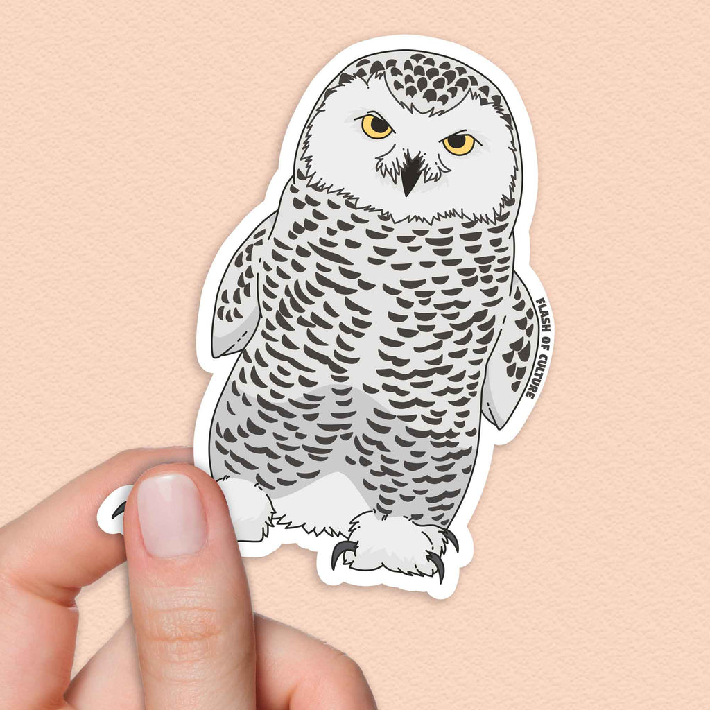 Owl Sticker, Snowy Owl Sticker, White Owl Sticker