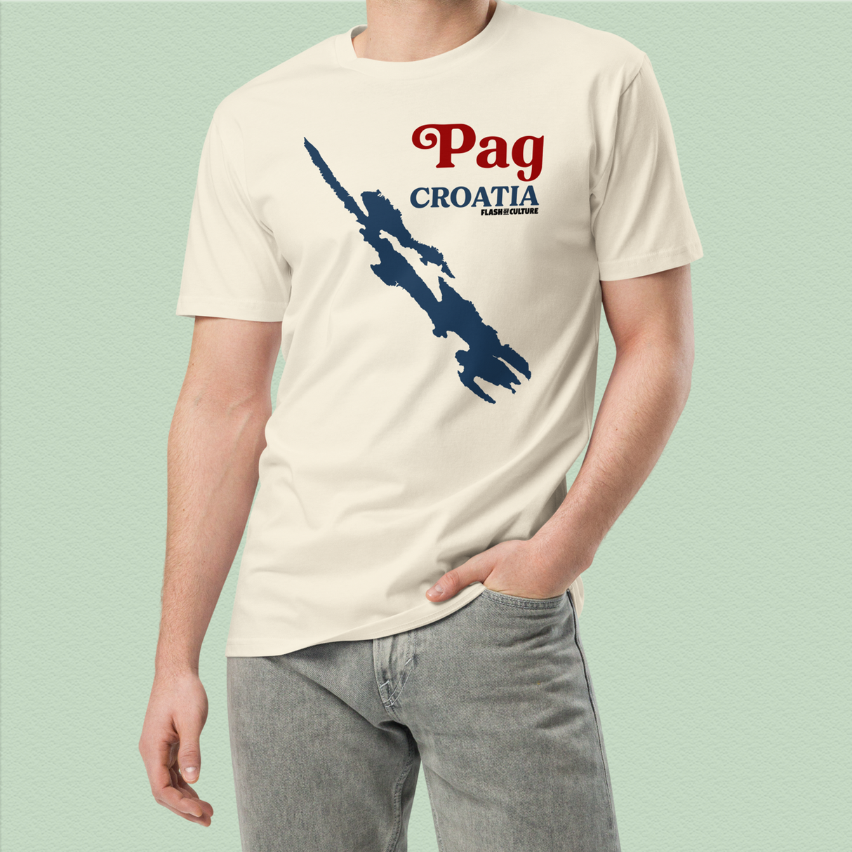 Pag Island Croatian Map T-Shirt