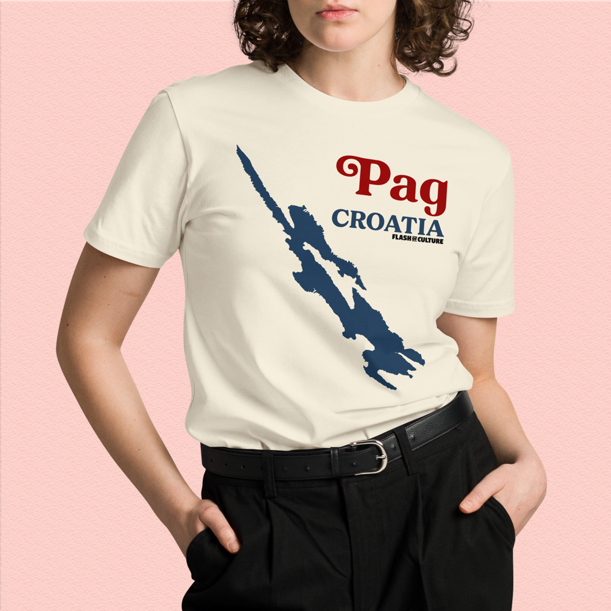 Pag Island Croatian Map T-Shirt