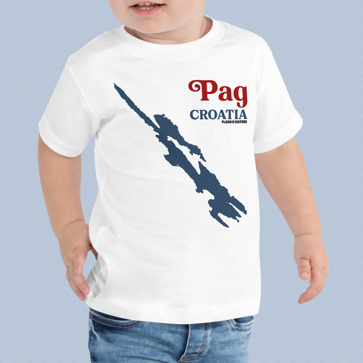 Pag Island Croatia Map T-Shirt Kids Unisex