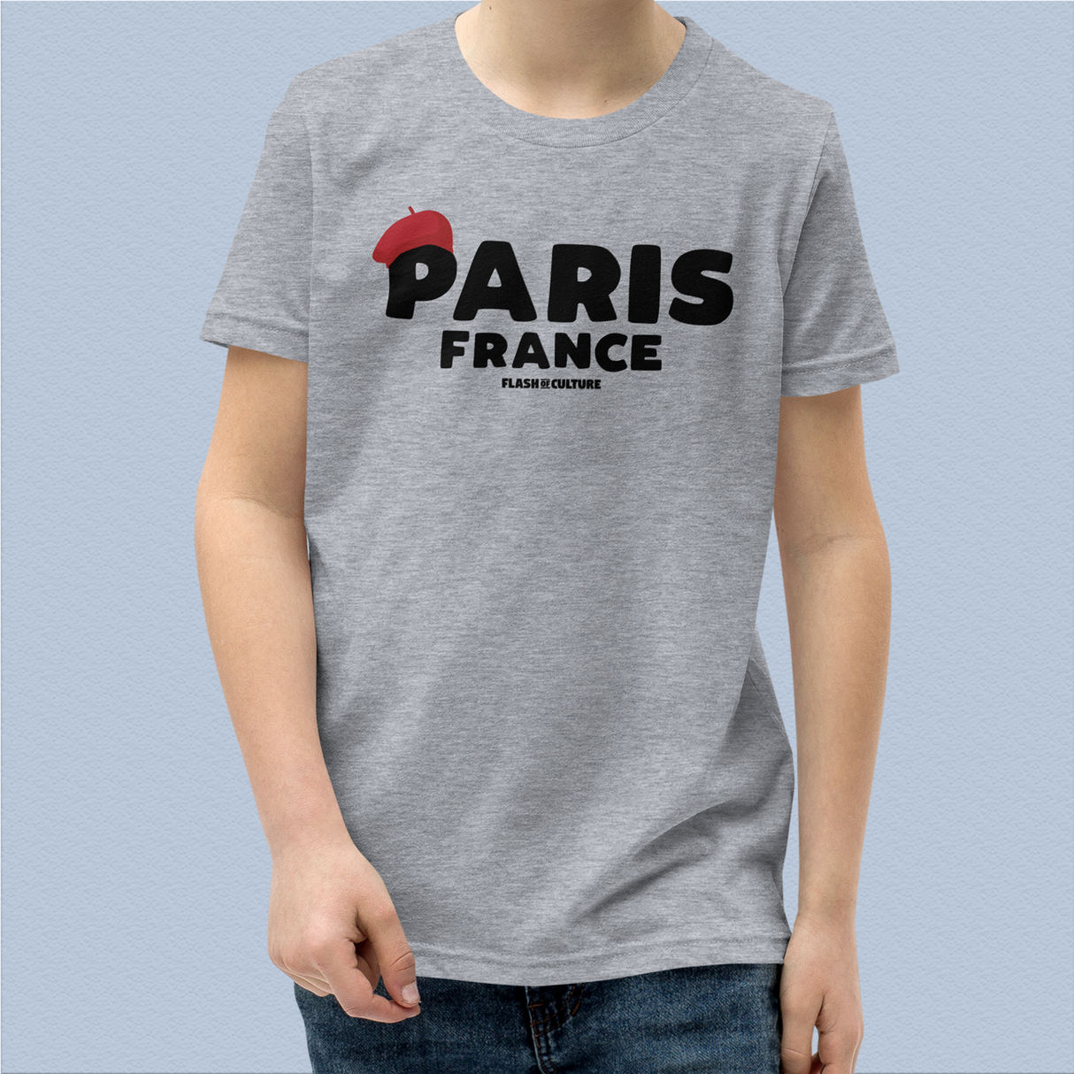 Paris France Beret T-Shirt Kids