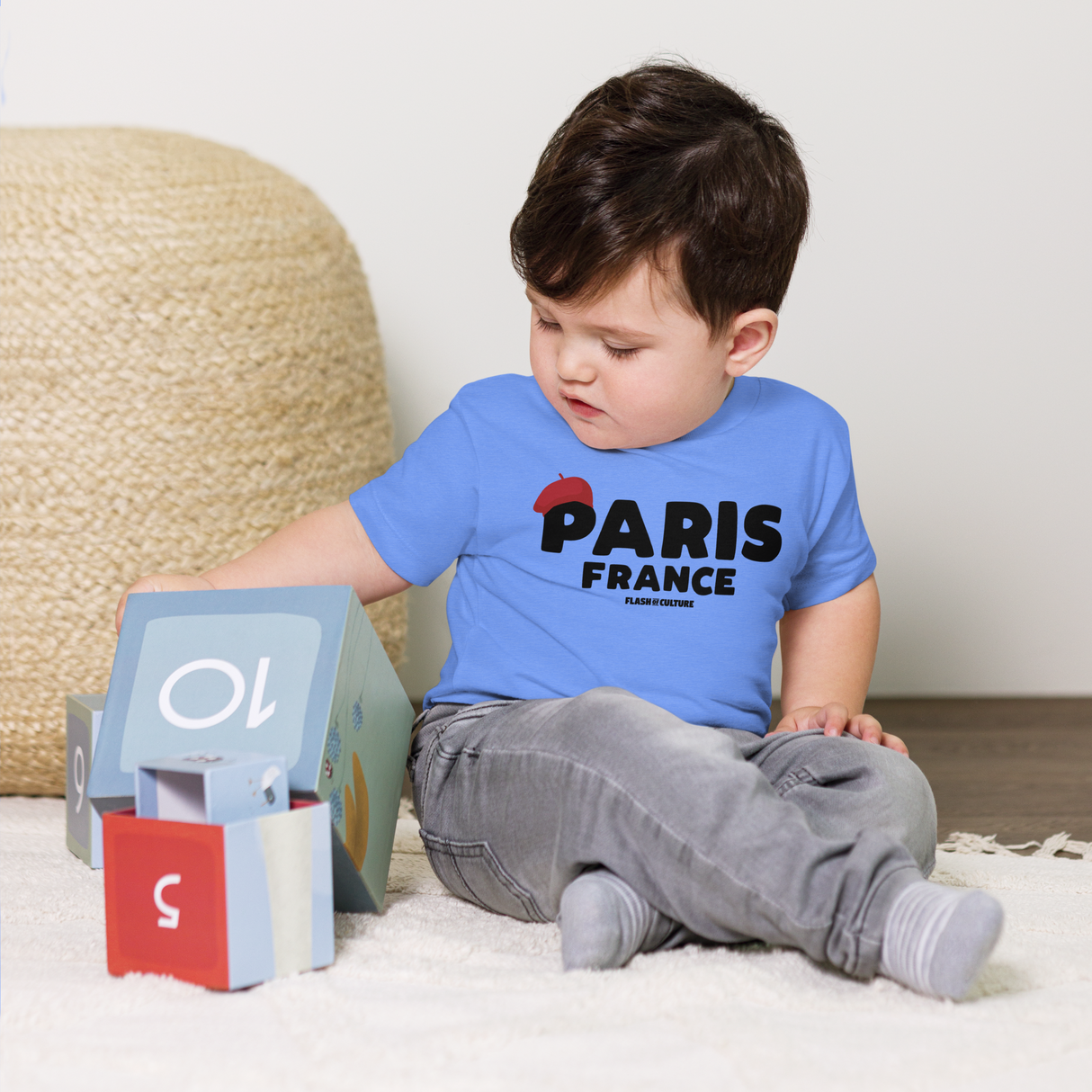 Paris France Beret T-Shirt Kids Unisex