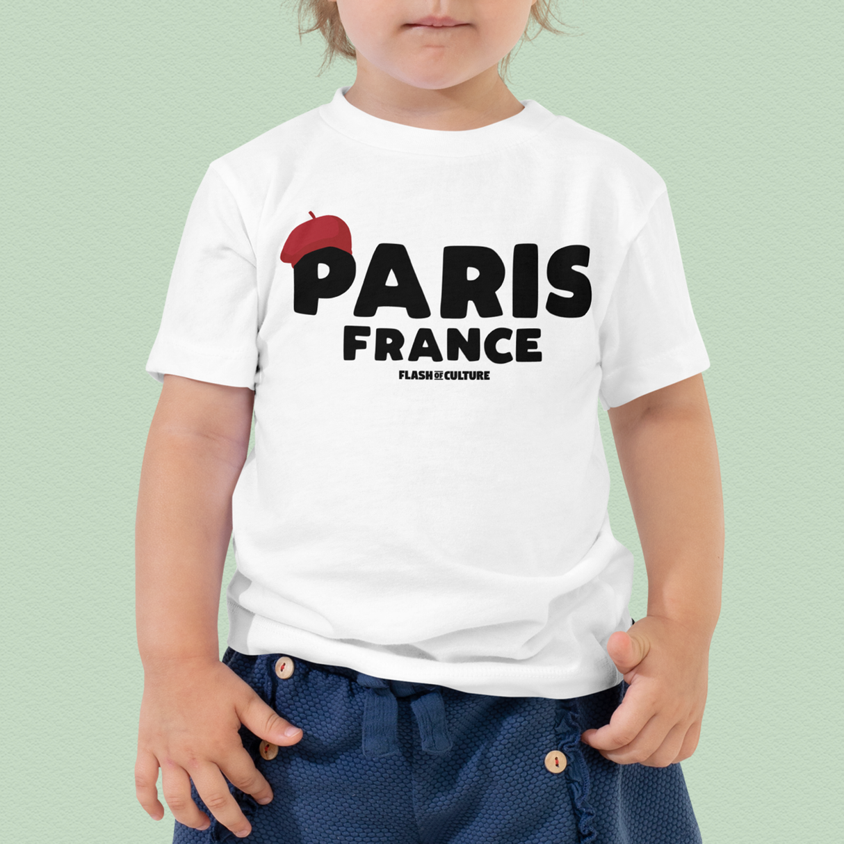 Paris France Beret T-Shirt Kids Unisex