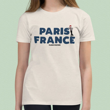 Paris France Mime T-Shirt Kids Youth Size 6+ years