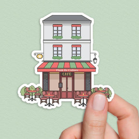 Paris cafe sticker, French stickers