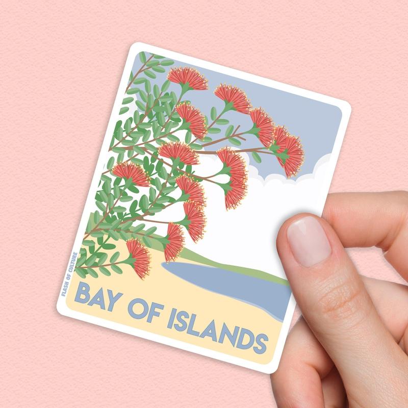 Pohutukawa Bay of Islands New Zealand Sticker - Kiwiana stickers