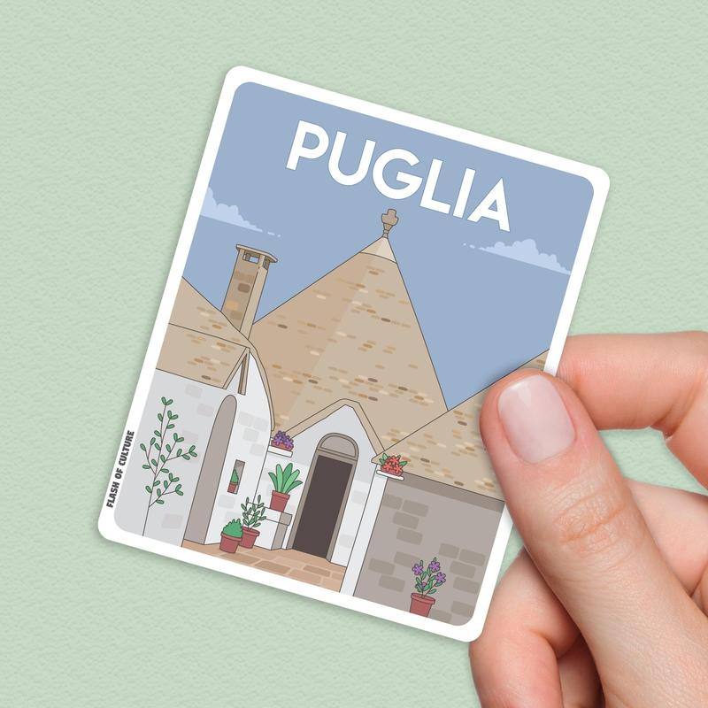 Puglia Italy Sticker, Puglia stickers, Italian travel stickers