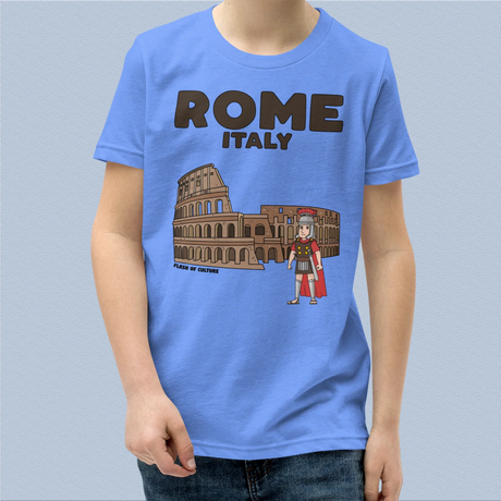 Rome Italy Colosseum Gladiator T-Shirt Kids Youth Size 6+ years