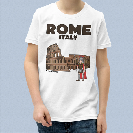 Rome Italy Colosseum Gladiator T-Shirt Kids Youth Size 6+ years