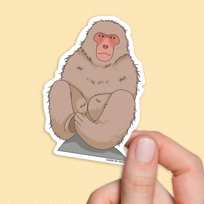 Snow monkey sticker, Japanese stickers