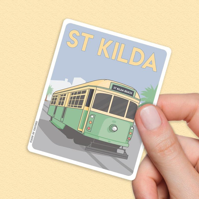 St Kilda Beach Travel Sticker - Melbourne Tram Stickers