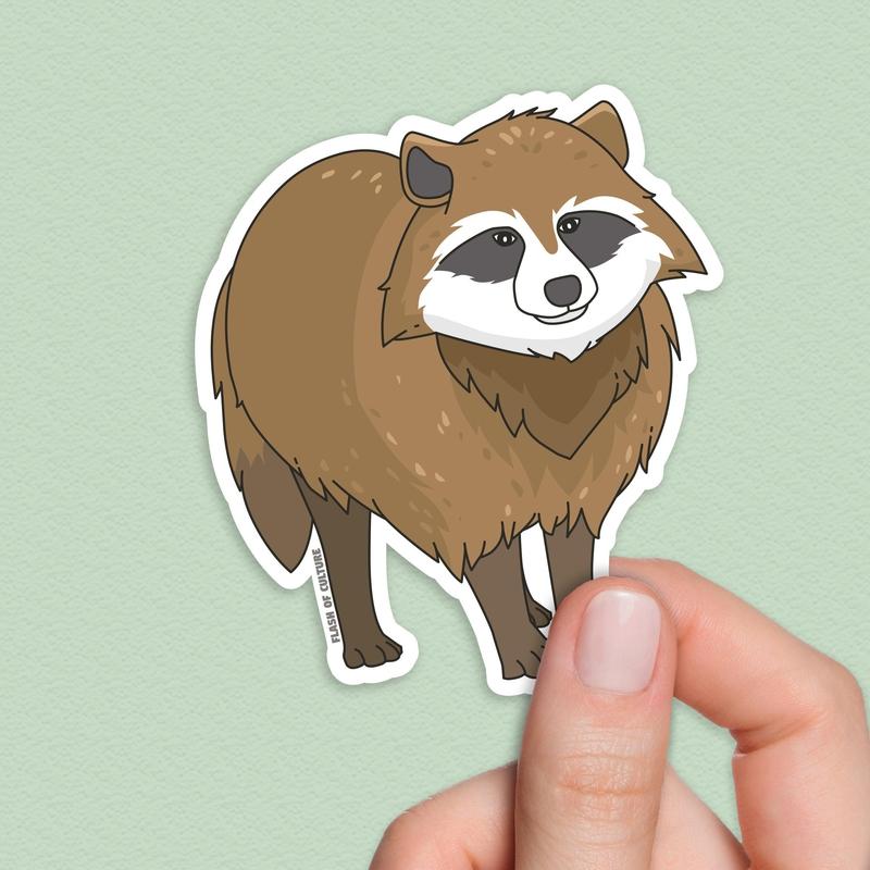 Tanuki sticker, Japanese stickers