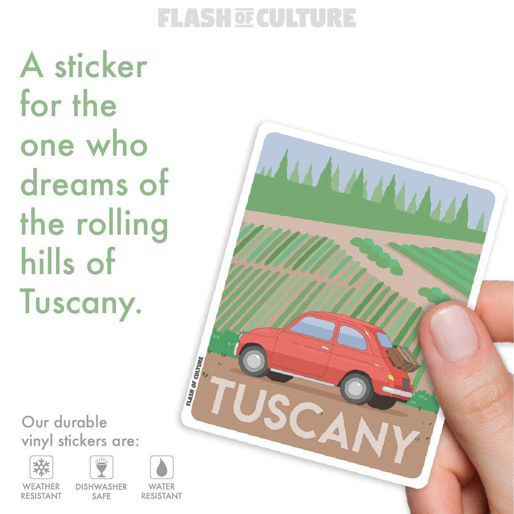 Tuscany Italy Sticker, Italian travel stickers