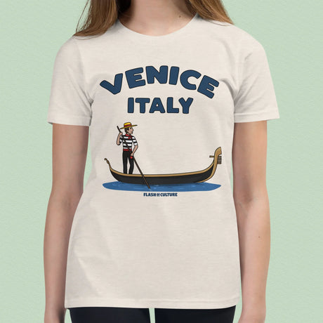 Venice Italy Gondola T-Shirt Kids Youth Size 6+ years