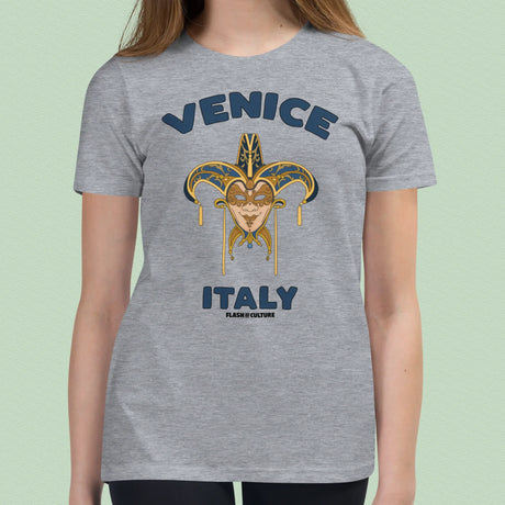 Venetian Mask Italy T-Shirt Kids Youth Size 6+ years