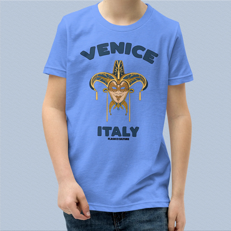 Venetian Mask Italy T-Shirt Kids Youth Size 6+ years