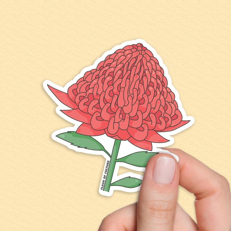 Waratah sticker, Australian flowers stickers