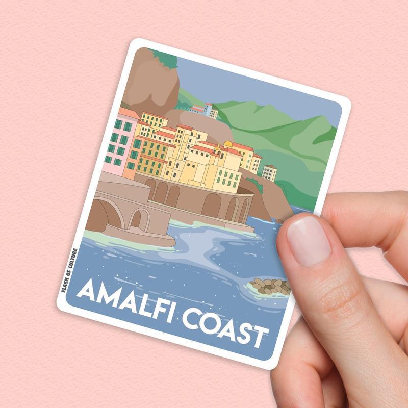 Sticker Pescari Waterproof Amalfi Coast Sticker – Durable Vinyl Italian Scenery Decal ...