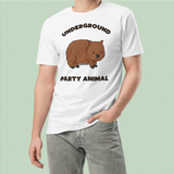 Wombat Underground Party Animal T-Shirt Adult Unisex