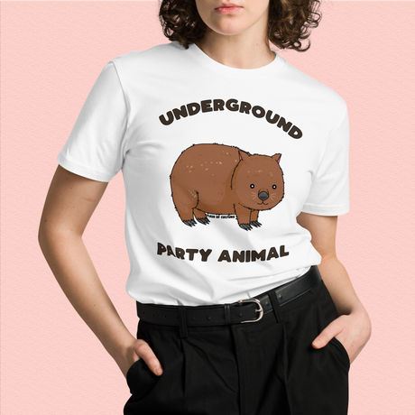 Wombat Underground Party Animal T-Shirt Adult Unisex