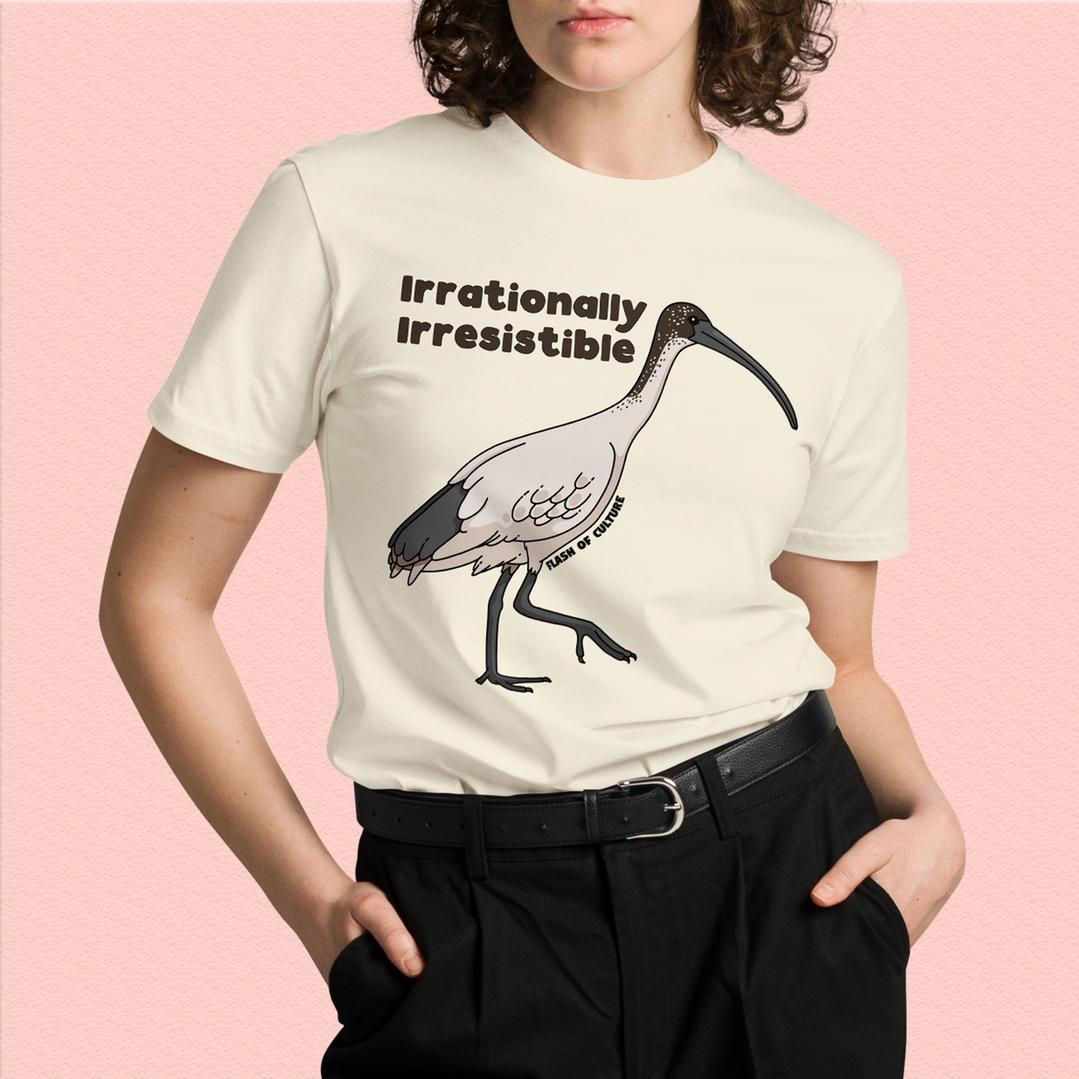 Funny Australian T-Shirt, Irrationally Irresistible Ibis, Adults Unisex, Funny Australian Shirt