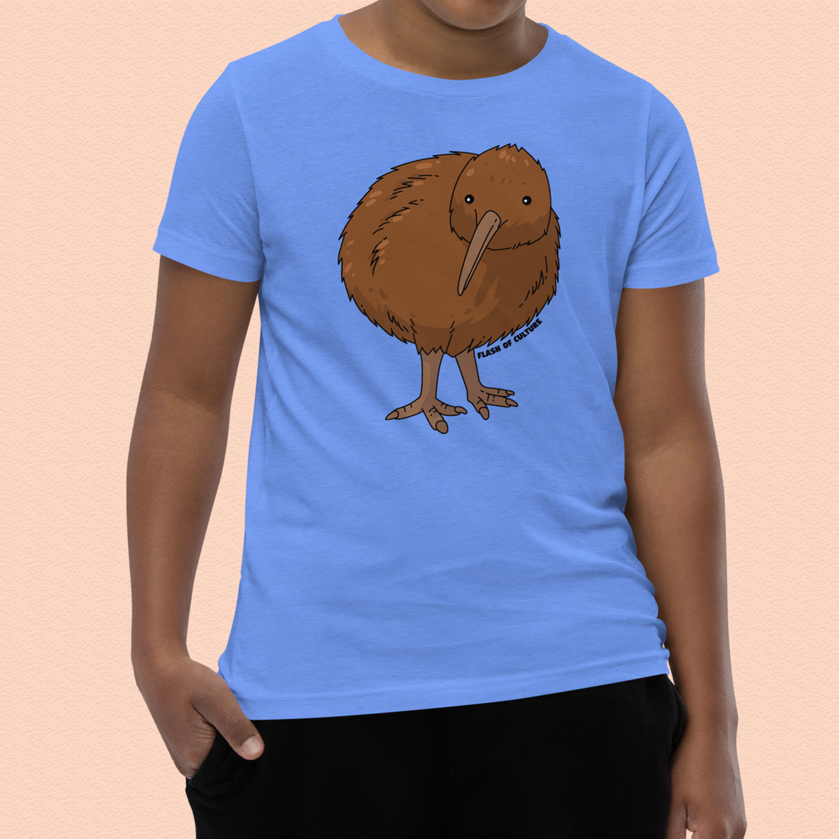 Kids' Kiwi Bird T-Shirt, New Zealand Wildlife Tee, Soft Cotton Kids Shirt