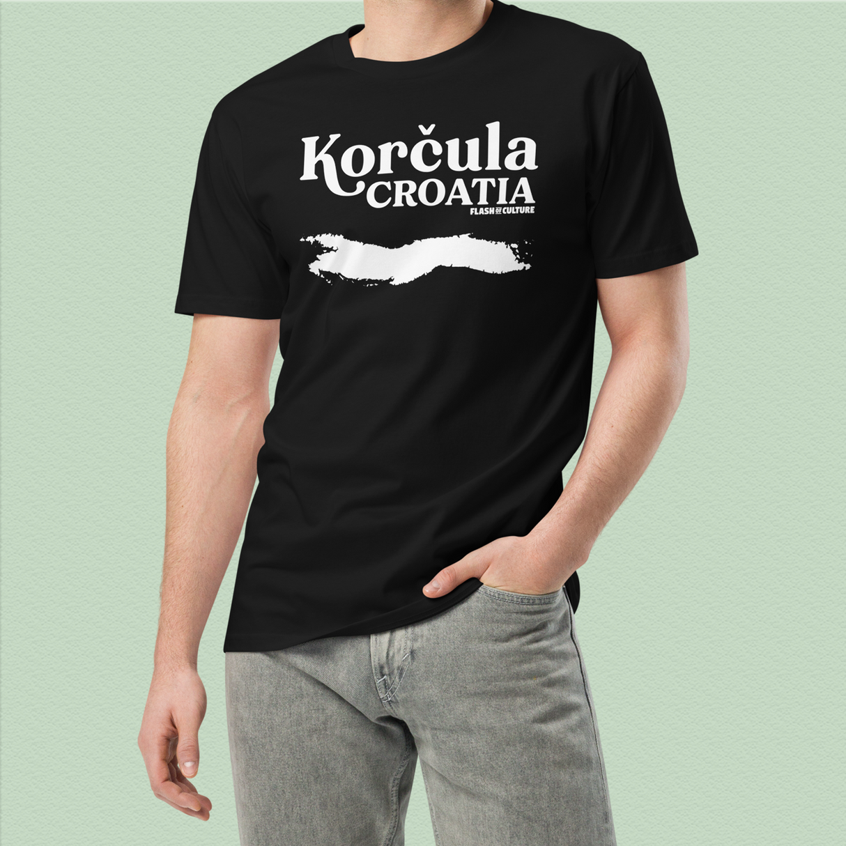 Korcula Croatia Island Map T-Shirt Adult